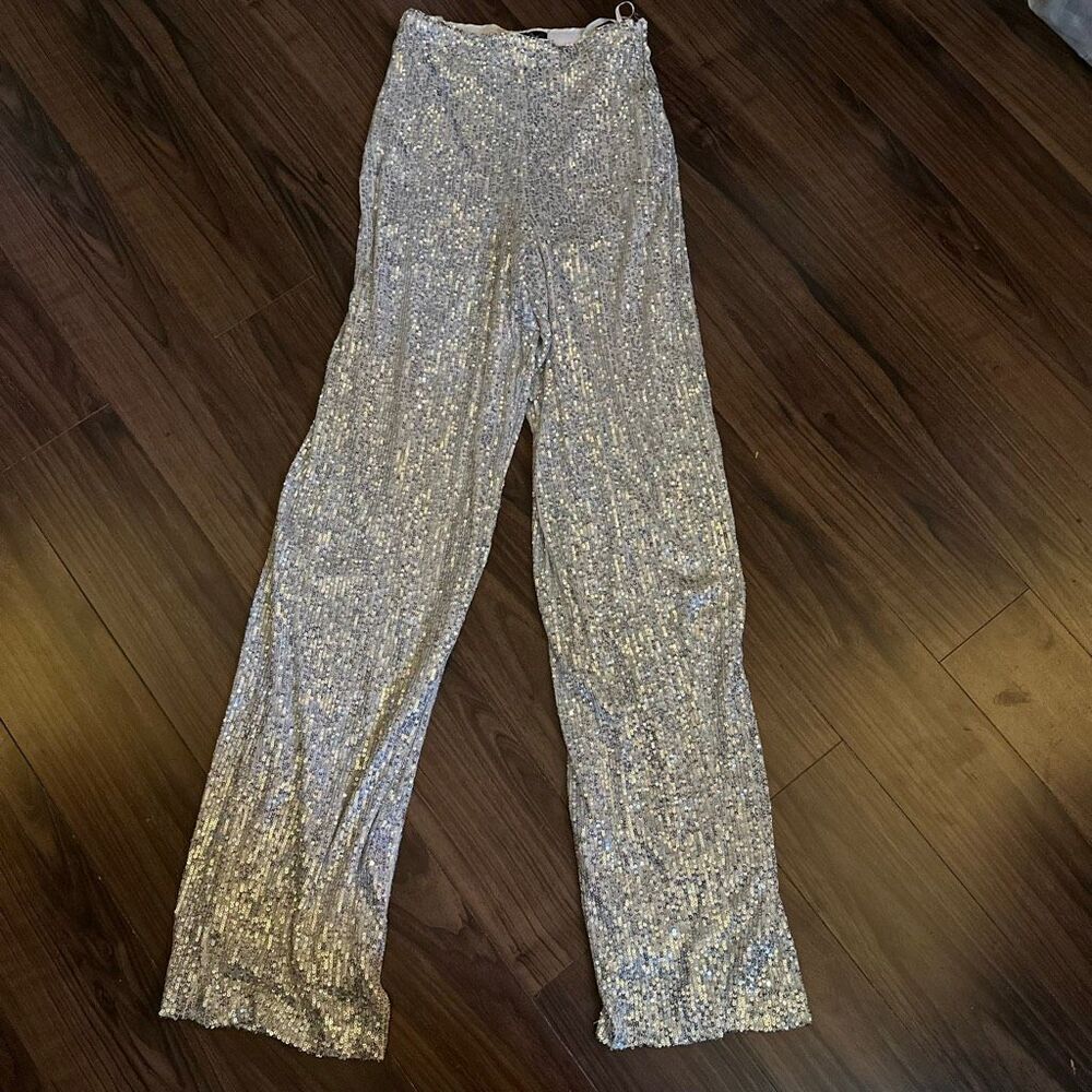 Sequin high waist pants xs
